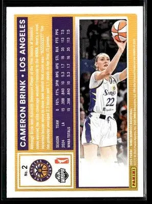 2025 Donruss WNBA Cameron Brink #2 Holo Los Angeles Sparks - Basketball Card Single