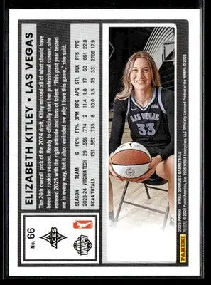 2025 Donruss WNBA Elizabeth Kitley #66 Las Vegas Aces - Basketball Card Single