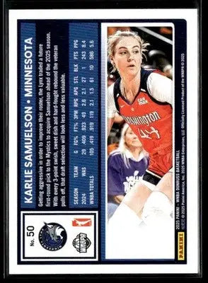 2025 Donruss WNBA Karlie Samuelson #50 Minnesota Lynx - Basketball Card Single