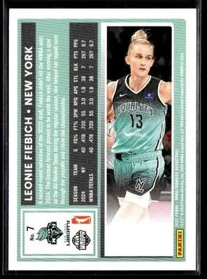 2025 Donruss WNBA Leonie Fiebich #7 New York Liberty - Basketball Card Single