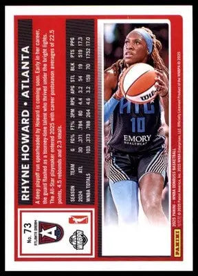 2025 Donruss WNBA Rhyne Howard 73 Atlanta Dream - Basketball Card Single