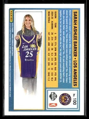 2025 Donruss WNBA Sarah Ashlee Barker #100 RC Los Angeles Sparks