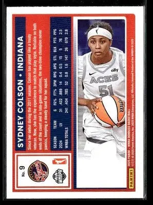 2025 Donruss WNBA Sydney Colson #9 Indiana Fever - Basketball Card Single