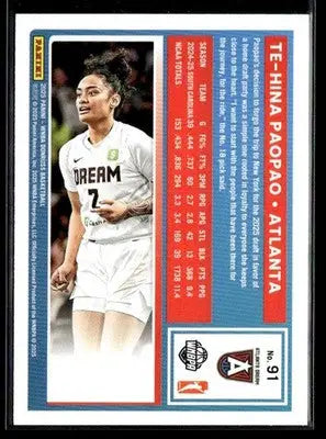 2025 Donruss WNBA Te-Hina Paopao #91 RC Atlanta Dream - Basketball Card Single