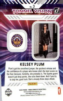 2025 Donruss WNBA Tunnel Vision #3 Kelsey Plum
