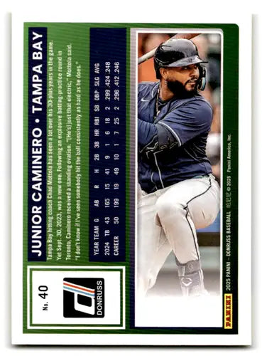 2025 Donruss Yellow Flood #40 Junior Caminero NM-MT Rays ID:79119 ID:79119