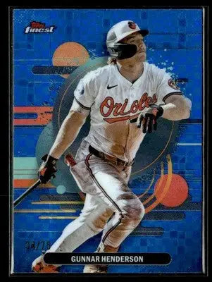 2025 Finest #147 Gunnar Henderson Blue Checkerboard #/75 - Baseball Card Single