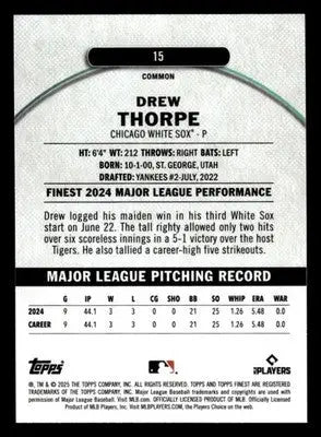 2025 Finest #15 Drew Thorpe - Baseball Card Single