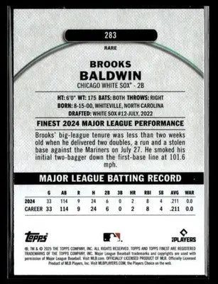 2025 Finest #283 Brooks Baldwin Purple #/125 - Baseball Card Single