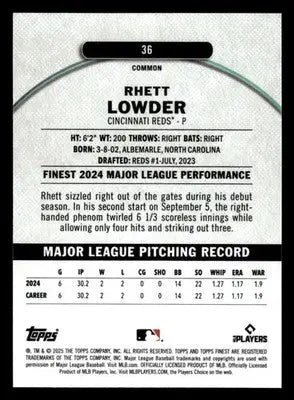 2025 Finest #36 Rhett Lowder - Baseball Card Single
