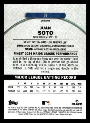 2025 Finest #39 Juan Soto - Baseball Card Single