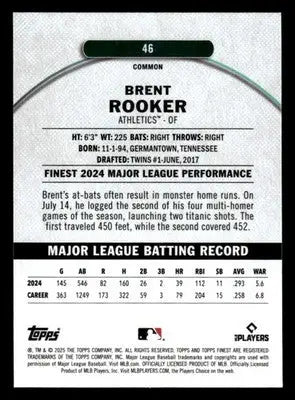 2025 Finest #46 Brent Rooker Checkerboard
