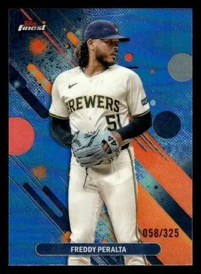 2025 Finest #8 Freddy Peralta Sky Blue #/325 - Baseball Card Single