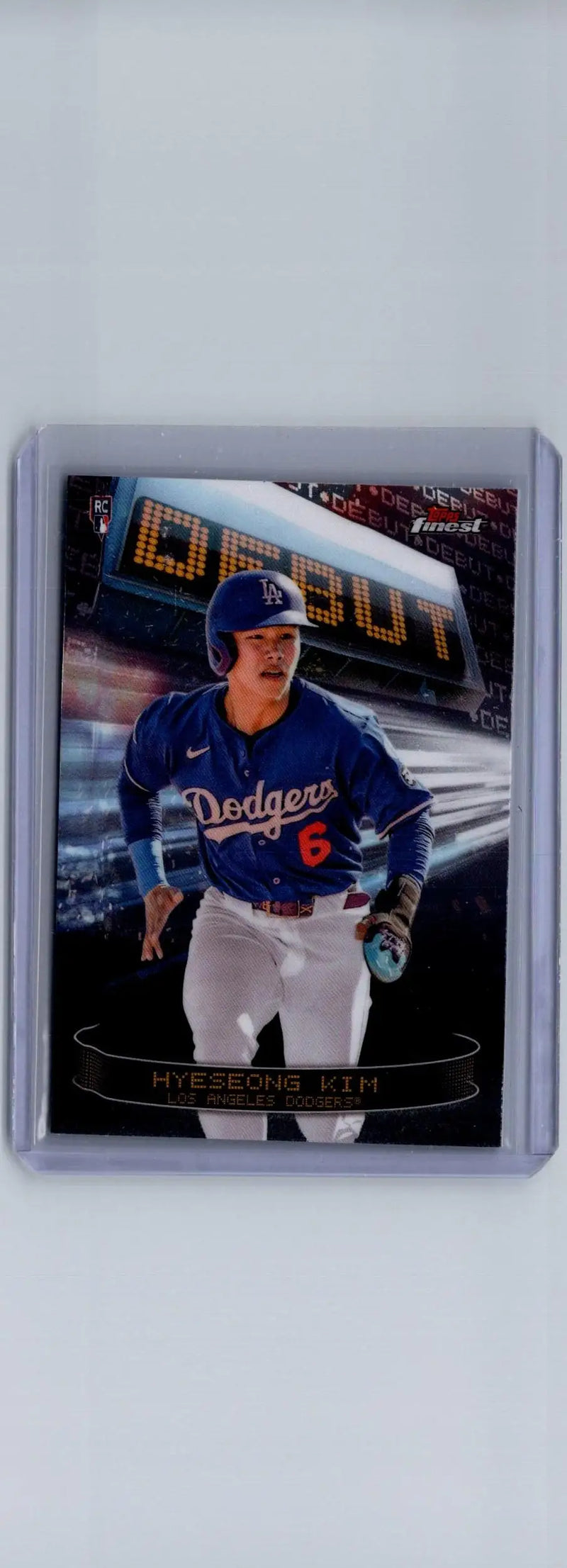 Baseball trading card of Dodgers player Hyeseong Kim from 2025 Finest debut series
