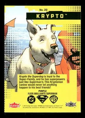 2025 Fleer Brilliants Superman Krypto Purple #20 - DC Card Single