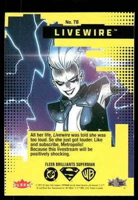 2025 Fleer Brilliants Superman Livewire #78 - Non-Sports Card Single