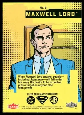 2025 Fleer Brilliants Superman Maxwell Lord #9 - DC Card Single