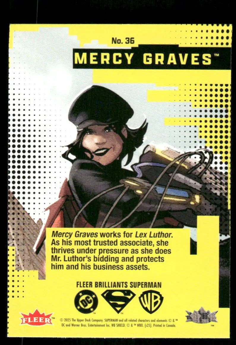 2025 Fleer Brilliants Superman Mercy Graves #36 - DC Card Single
