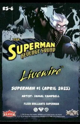 2025 Fleer Brilliants Superman Revenge Squad Livewire #R5-6 - DC Card Single