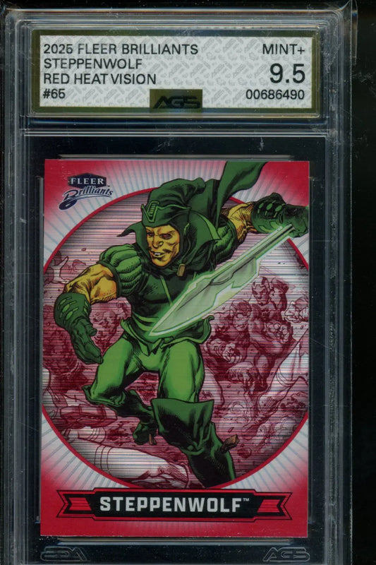2025 Fleer Brilliants Superman Steppenwolf Read Heat 1358/1938 #65 AGS 9.5 - DC Card Single
