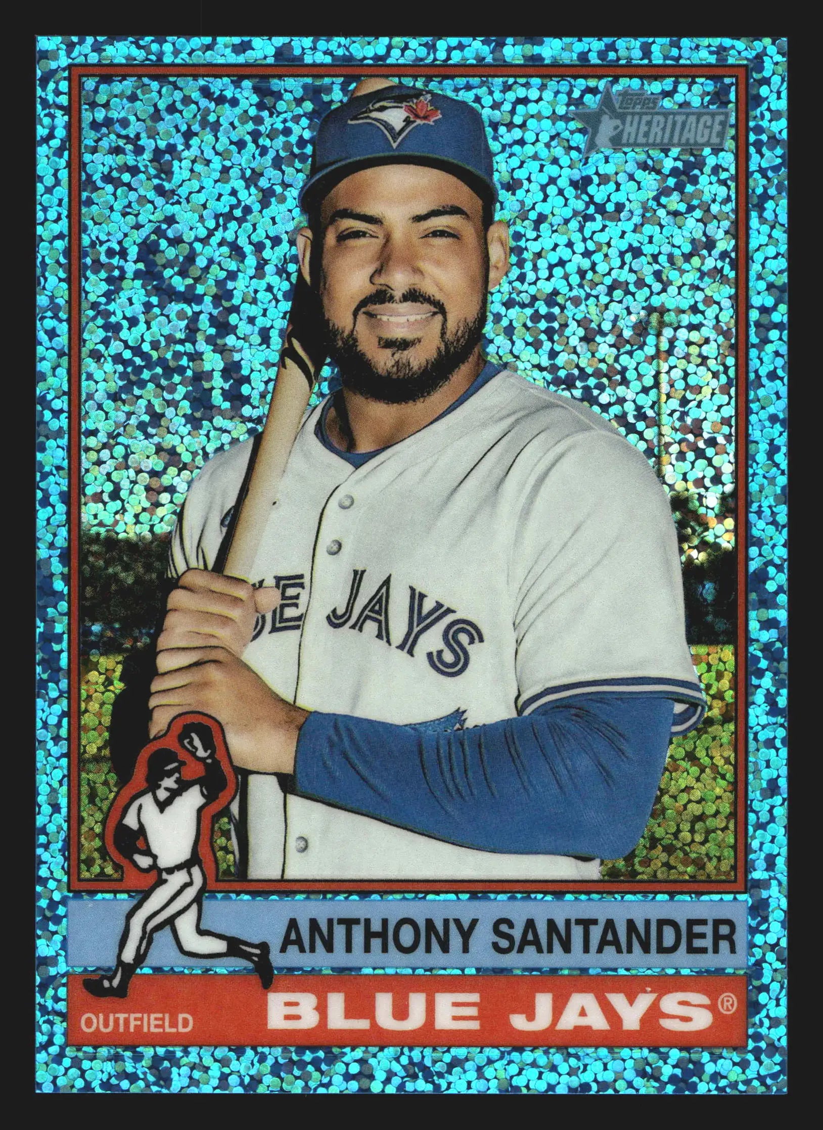 2025 Heritage High Number #703 Anthony Santander Light Blue Sparkle SP