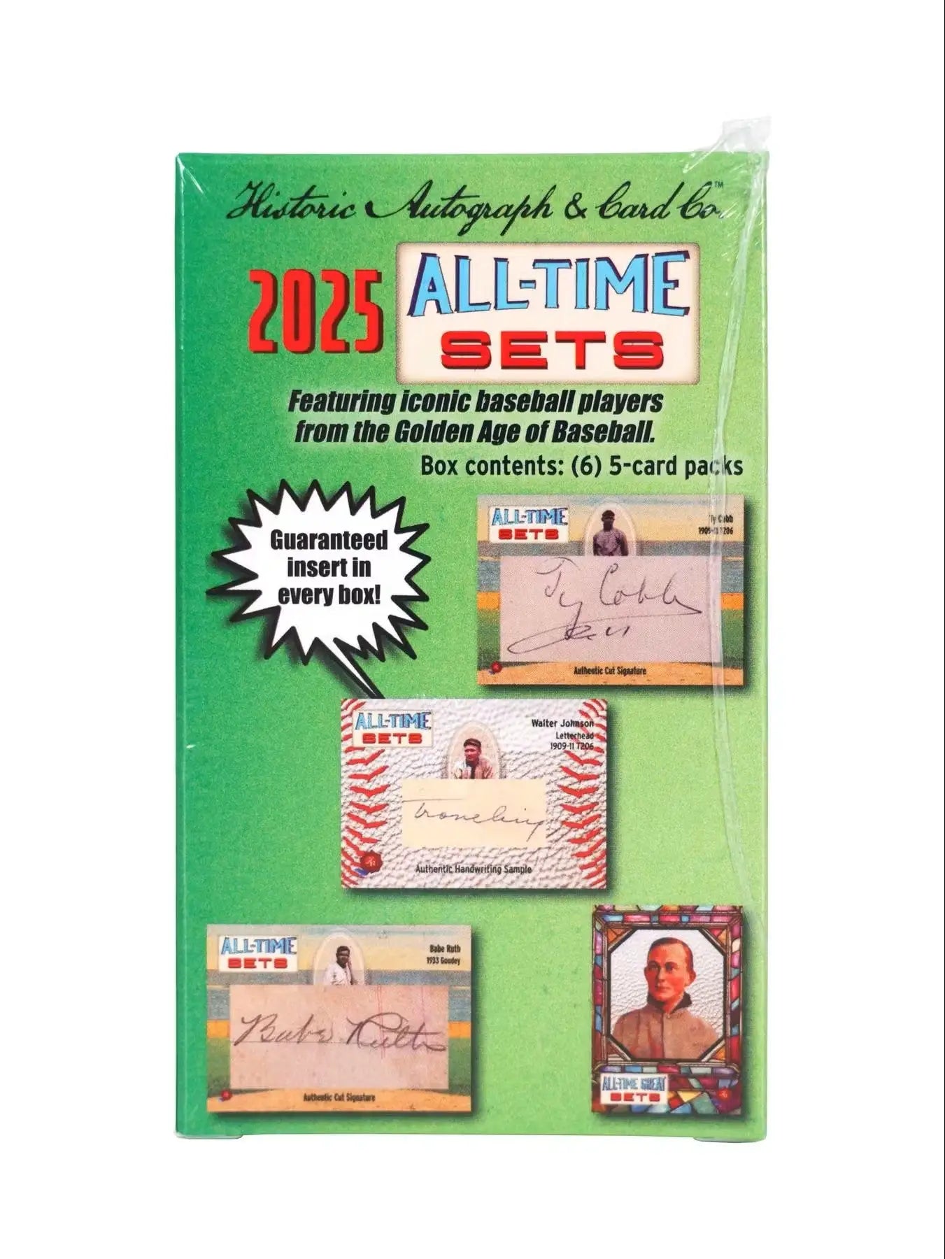 Sealed 2025 Historic Autographs All-Time Sets Baseball Hobby Box with high pull rate