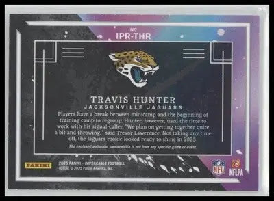 2025 Impeccable Travis Hunter #IPR-THR ImPatchable Rookies Silver #/25 Jaguars - Football Card Single
