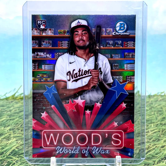 2025 JAMES WOOD Bowman Hobby Stars Wood’s World of Wax Insert #HS-5 Nationals RC - Baseball Card Single