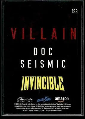 2025 Keepsake Invincible Season 1 Doc Seismic #193 Silver - Non-Sports Card Single