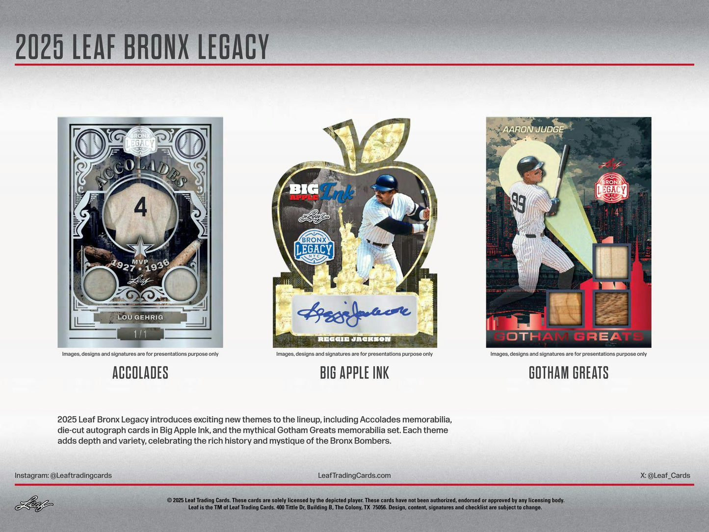 2025 Leaf Bronx Legacy Baseball Hobby Box | Columbia Sports Cards