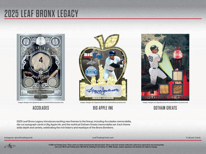2025 Leaf Bronx Legacy Baseball Hobby Box | Columbia Sports Cards