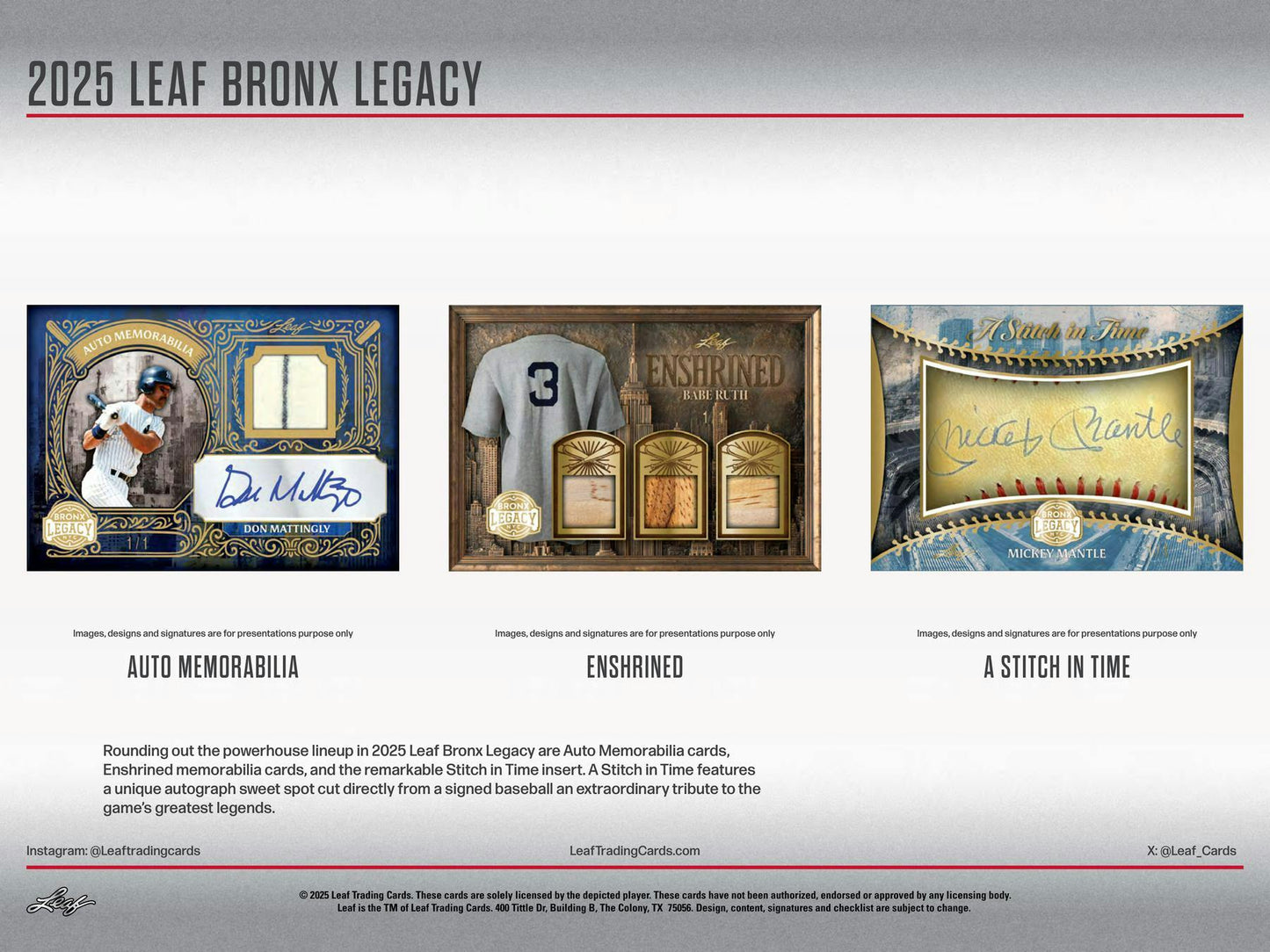 2025 Leaf Bronx Legacy Baseball Hobby Box | Columbia Sports Cards