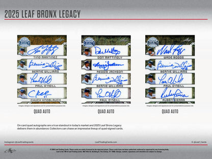 2025 Leaf Bronx Legacy Baseball Hobby Box | Columbia Sports Cards