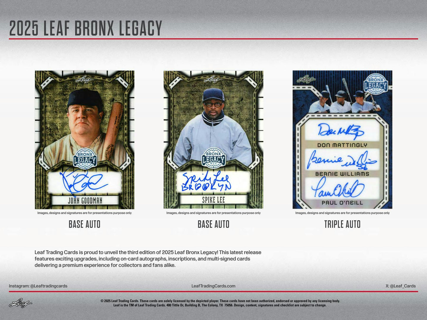 2025 Leaf Bronx Legacy Baseball Hobby Box | Columbia Sports Cards