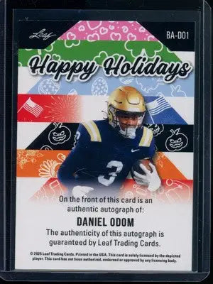 2025 Leaf Happy Holidays Daniel Odom #BA-D01 Football