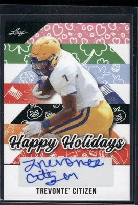 2025 Leaf Happy Holidays Trevonte’ Citizen #BA-TVC Football - Football Card Single