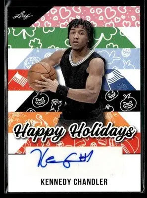 2025 Leaf Holiday #BA-KC2 Kennedy Chandler Happy Holidays Memphis Grizzlies - Basketball Card Single