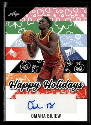 2025 Leaf Holiday #BA-OB1 Omaha Biliew Happy Holidays - Basketball Card Single