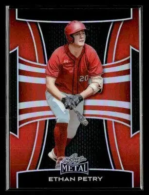 2025 Leaf Metal #74 Ethan Petry Prismatic Red - Baseball Card Single