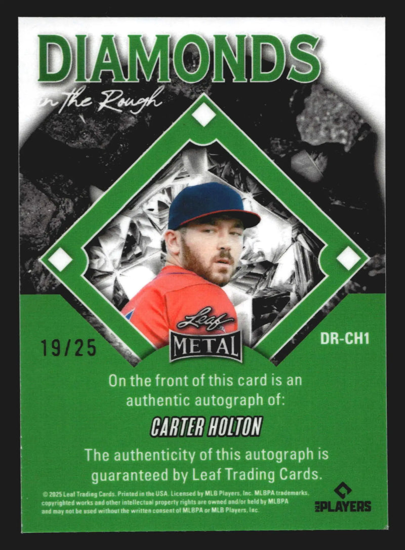 2025 Leaf Metal Diamonds in the Rough #DR-CH1 Carter Holton Crystal Auto /25