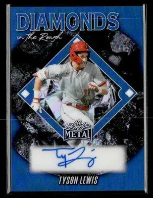 2025 Leaf Metal #DR-TL1 Tyson Lewis Diamond in the Rough Prismatic Blue #/25 - Baseball Card Single