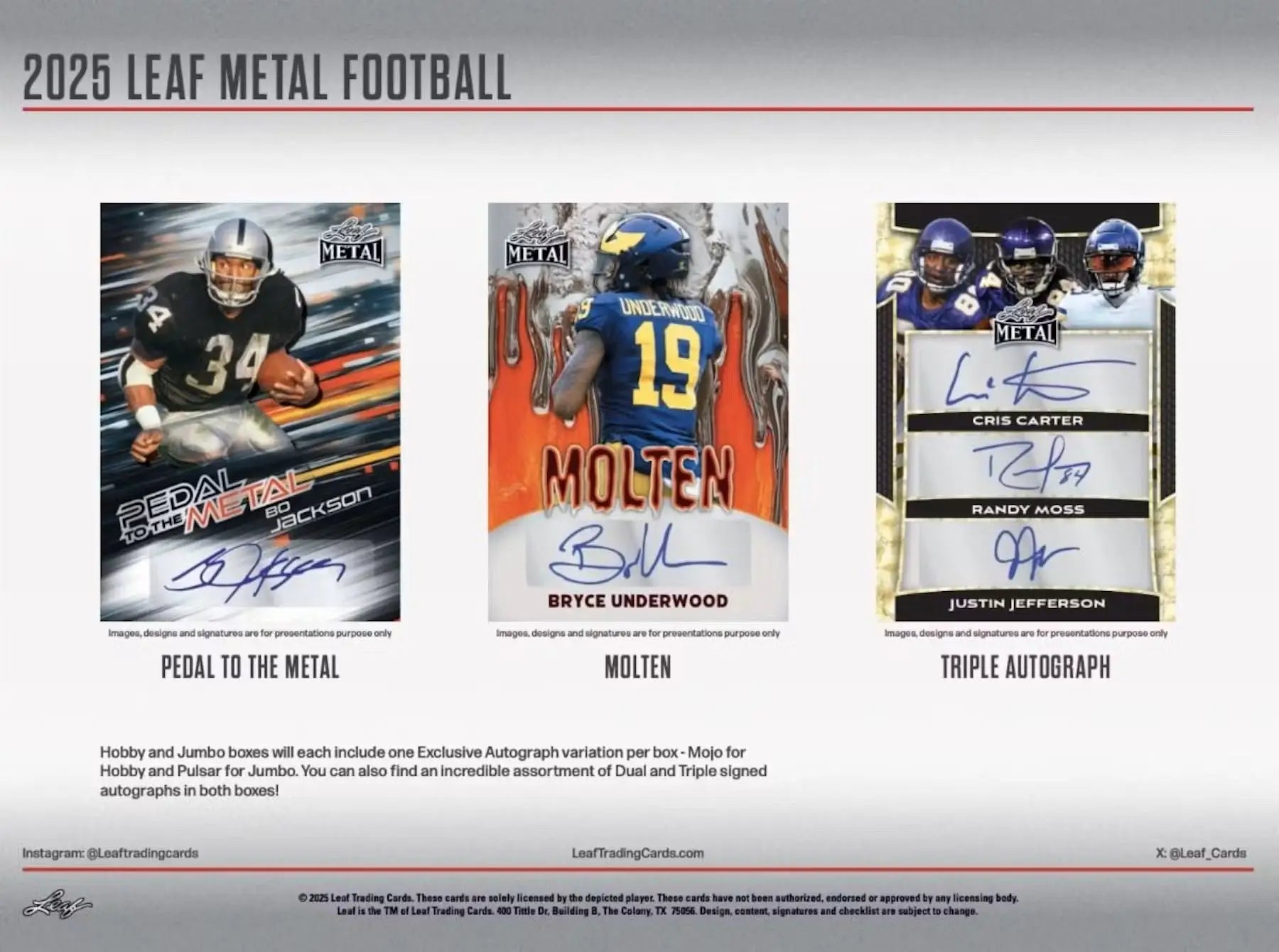 2025 Leaf Metal Football Hobby Box - Sports Card Hobby Boxes