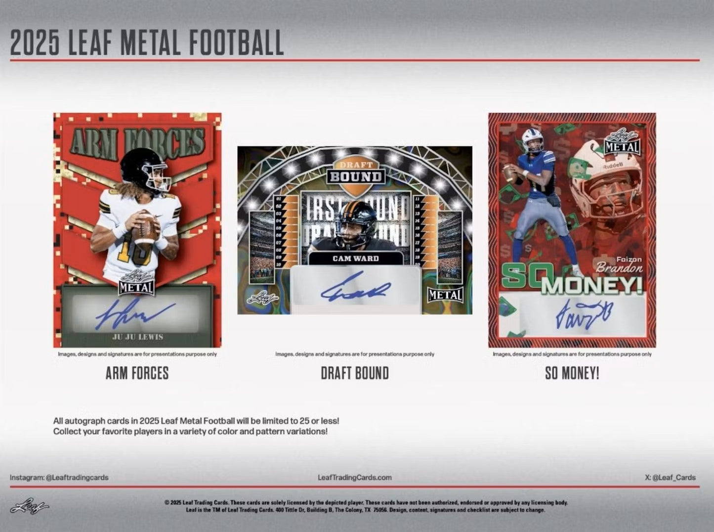 2025 Leaf Metal Football Hobby Jumbo Box