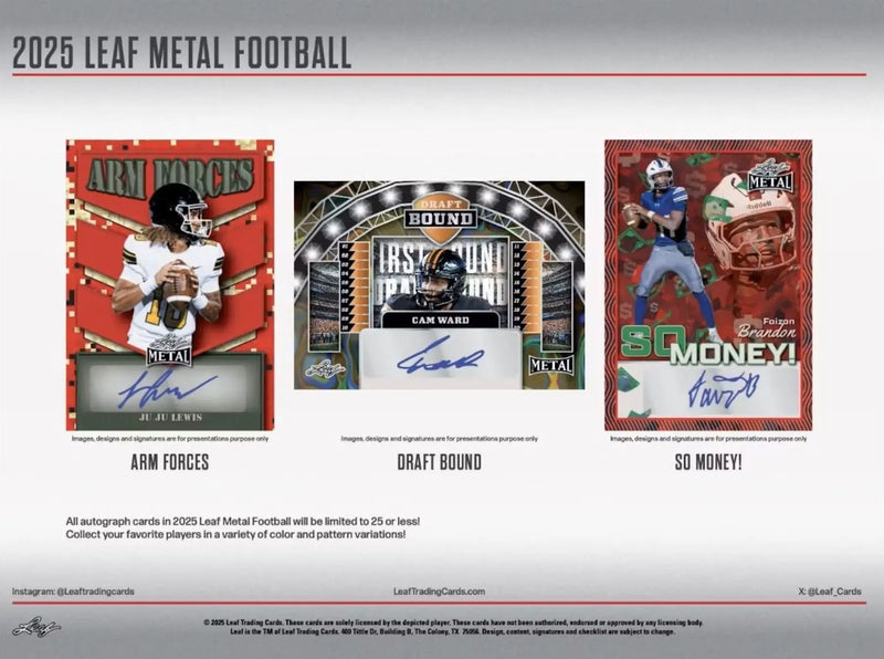 2025 Leaf Metal Football Hobby Jumbo Box - Sports Card Hobby Boxes
