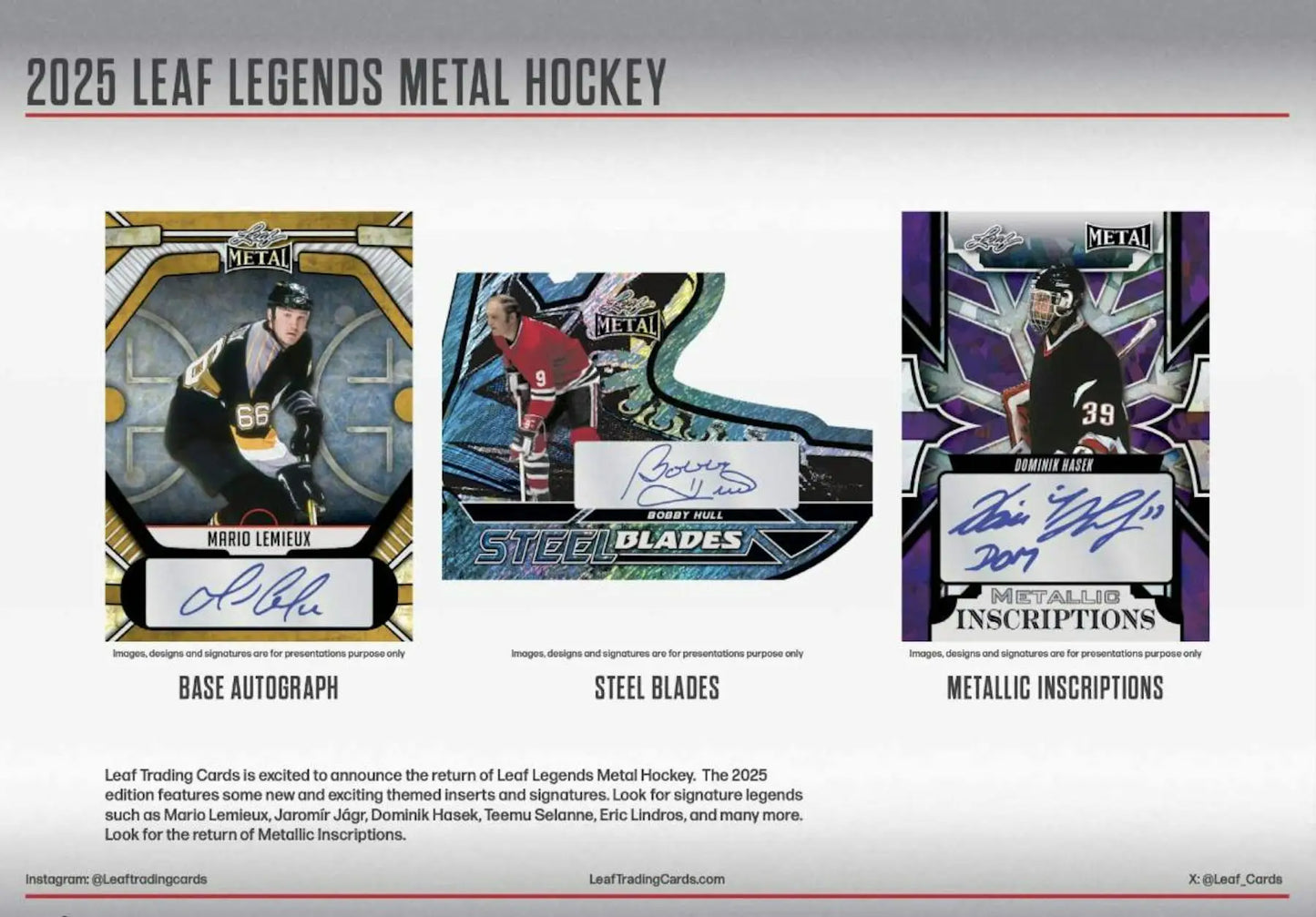 2025 Leaf Metal Legends Hockey Hobby Box - Sports Card Hobby Boxes