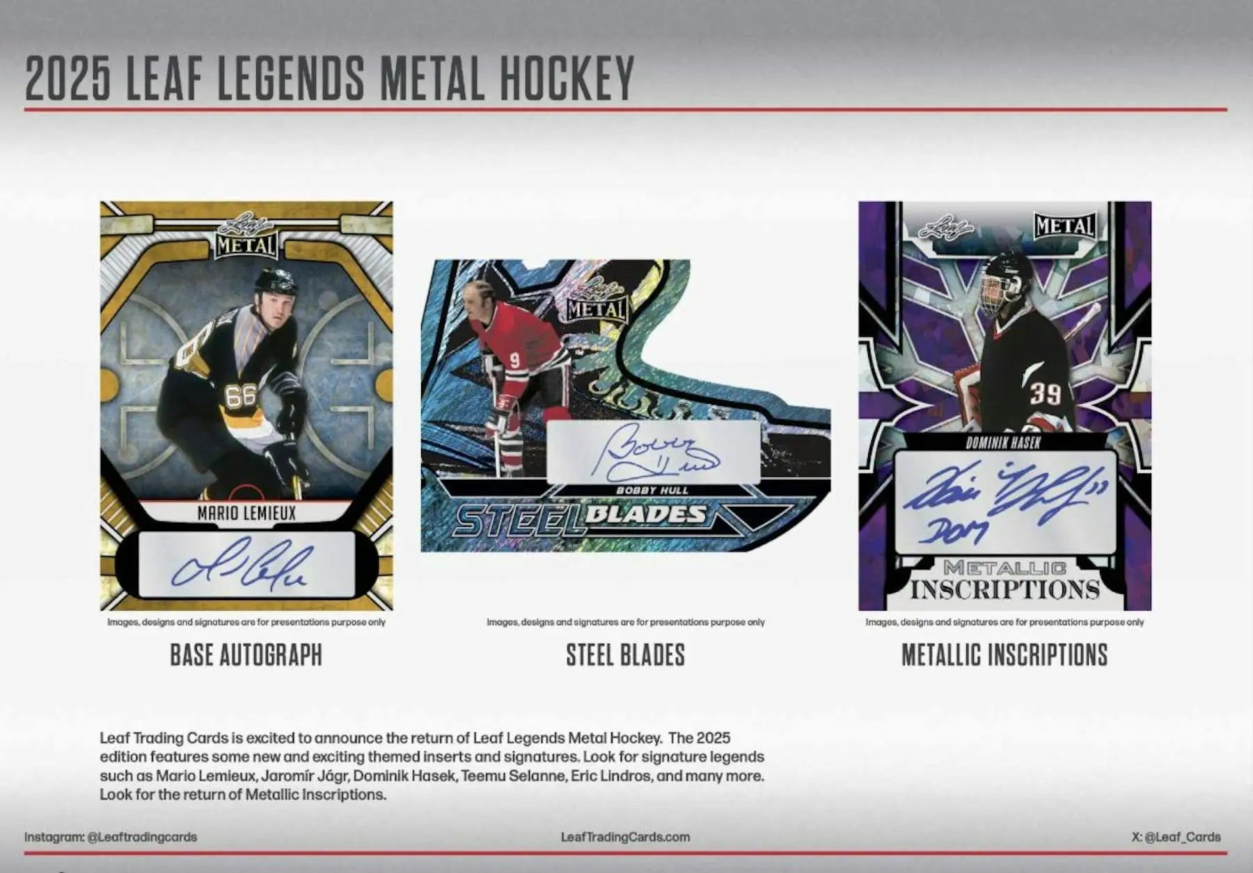 2025 Leaf Metal Legends Hockey Hobby Box - Sports Card Hobby Boxes