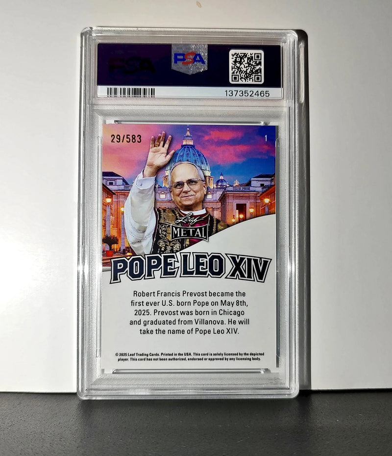 2025 Leaf Metal Pope Leo XIV 29/583 #1 Snow Variant PSA 9 Mint - Other