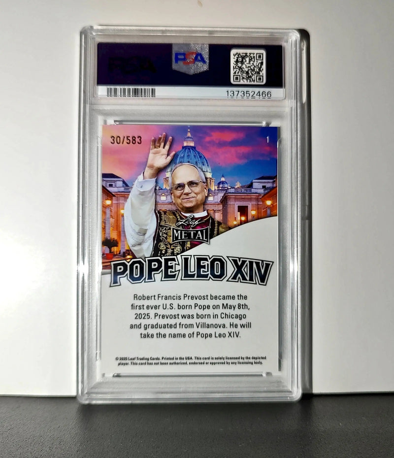 2025 Leaf Metal Pope Leo XIV 30/583 #1 Snow Variant PSA 9 Mint - Other