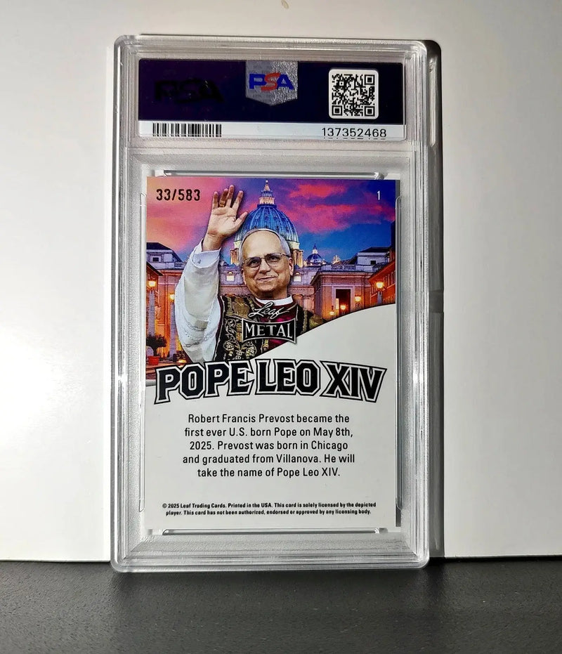 2025 Leaf Metal Pope Leo XIV 33/583 #1 Snow Variant PSA 9 Mint - Other