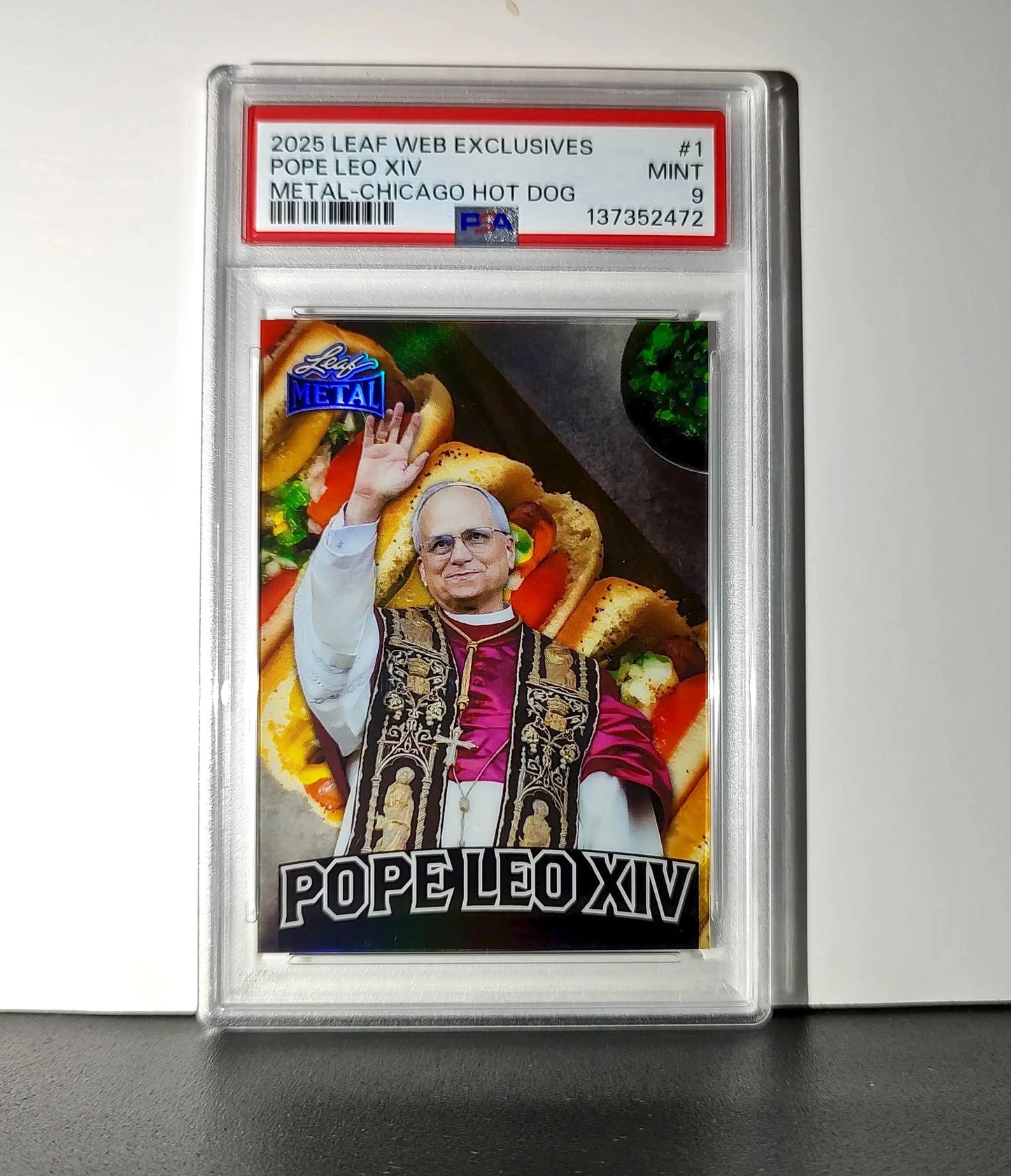 2025 Leaf Metal Pope Leo XIV 44/529 #1 Hot Dog Variant PSA 9 Mint - Other
